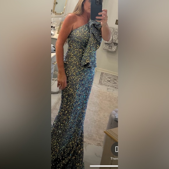 Mardi Gras ball gown super comfy stretch sequin size medium - Picture 7 of 7